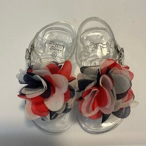 Stepping Stones Girls Size 4 Sandals Red, White and Blue.